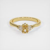 18K Yellow Gold Three Stone Ring Setting Image