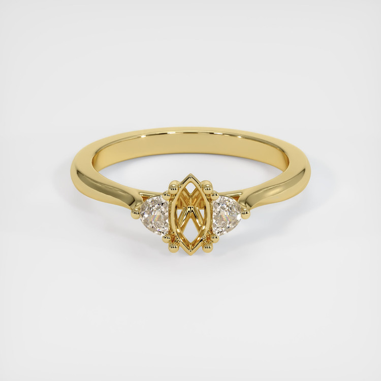 18K Yellow Gold Three Stone Ring Setting