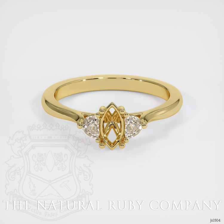 18K Yellow Gold Three Stone Ring Setting
