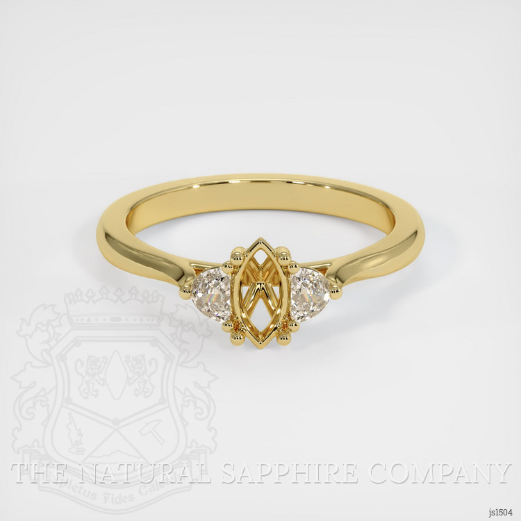 18K Yellow Gold Three Stone Ring Setting