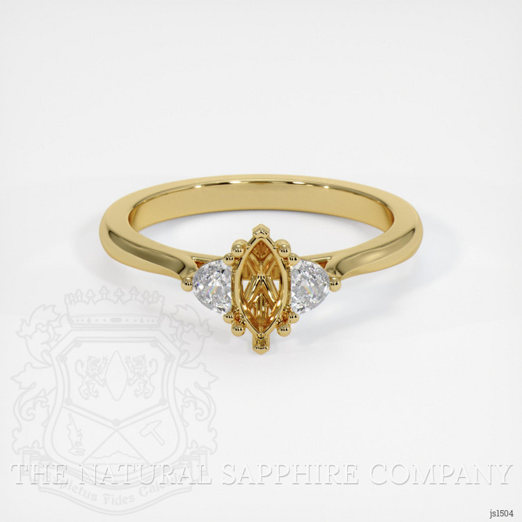 18K Yellow Gold Three Stone Ring Setting