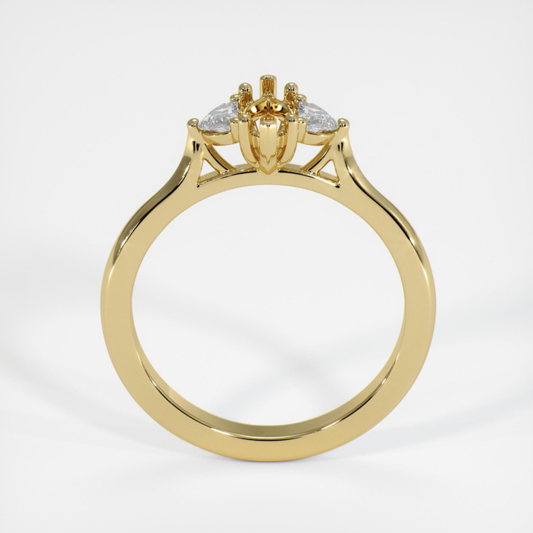 18K Yellow Gold Three Stone Ring Setting