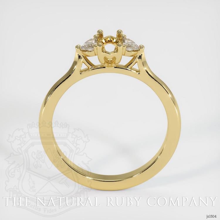 18K Yellow Gold Three Stone Ring Setting