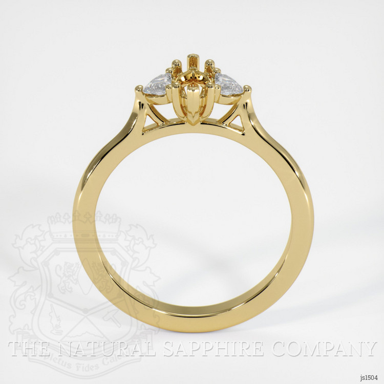 18K Yellow Gold Three Stone Ring Setting