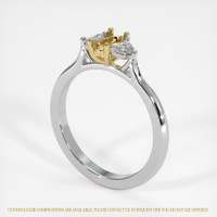 14K Yellow & White Three Stone Ring Setting Image