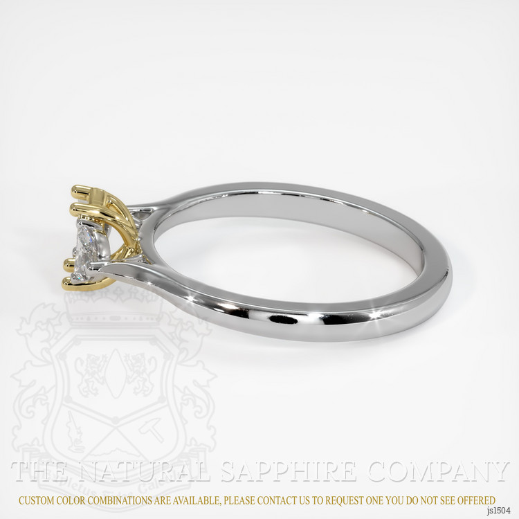 14K Yellow & White Three Stone Ring Setting
