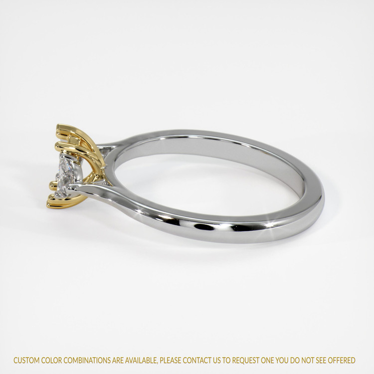 14K Yellow & White Three Stone Ring Setting