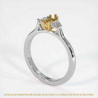 18K Yellow & White Three Stone Ring Setting Video