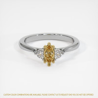 18K Yellow & White Three Stone Ring Setting Image