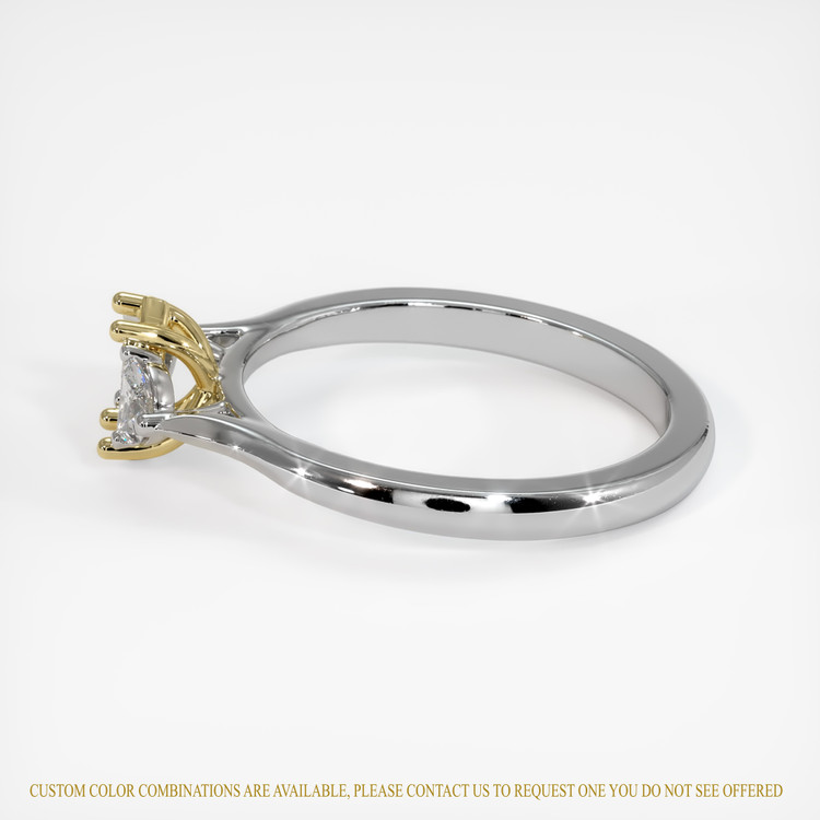 18K Yellow & White Three Stone Ring Setting