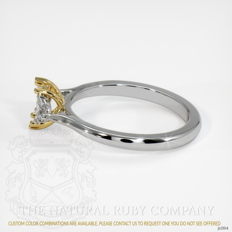 18K Yellow & White Three Stone Ring Setting