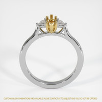 18K Yellow & White Three Stone Ring Setting Image