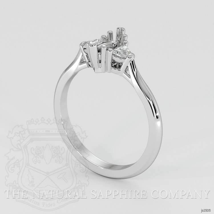 Platinum 950 Three Stone Ring Setting