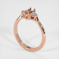 Three Stone Ruby Ring 2.04 Ct., 14K Rose Gold Combination Setting