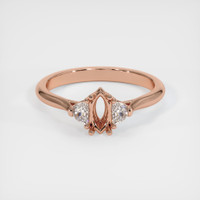 14K Rose Gold Three Stone Ring Setting Image
