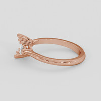 14K Rose Gold Three Stone Ring Setting Image