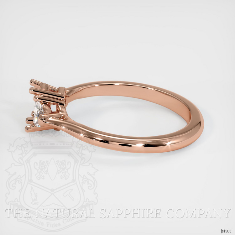 14K Rose Gold Three Stone Ring Setting