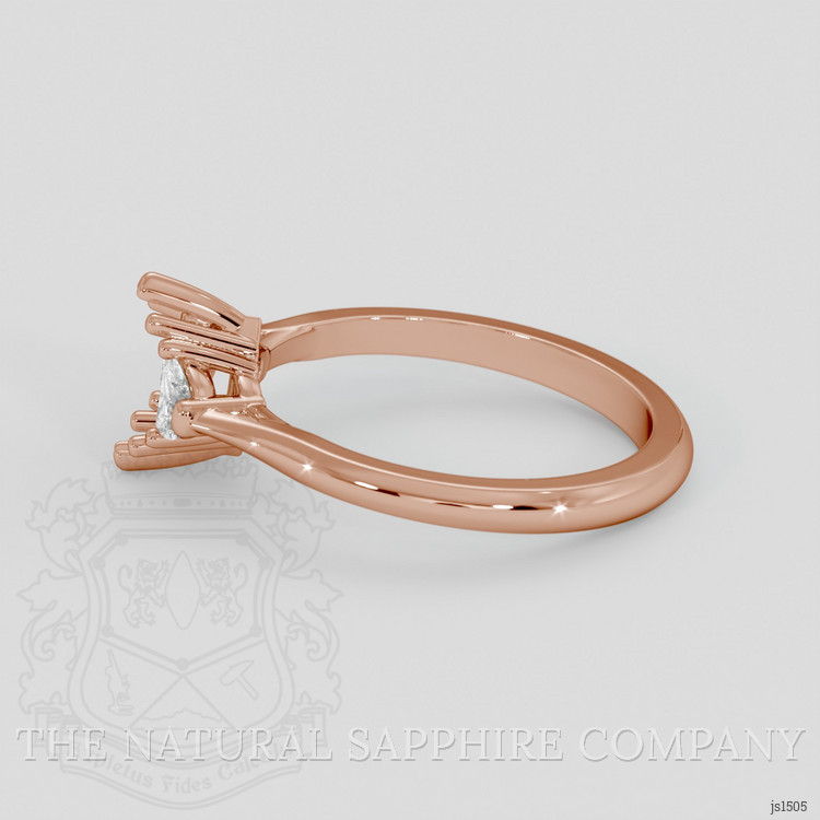 14K Rose Gold Three Stone Ring Setting