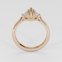 14K Rose Gold Three Stone Ring Setting Image