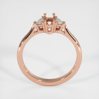 14K Rose Gold Three Stone Ring Setting Image