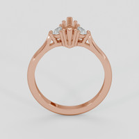 14K Rose Gold Three Stone Ring Setting Image