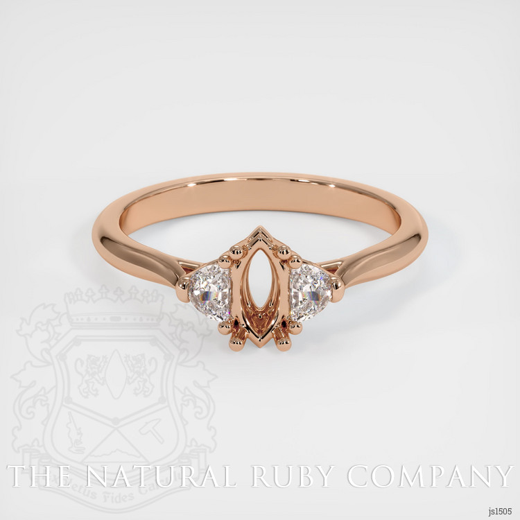 18K Rose Gold Three Stone Ring Setting