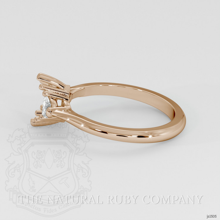 18K Rose Gold Three Stone Ring Setting