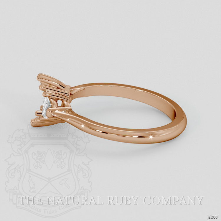 18K Rose Gold Three Stone Ring Setting