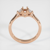 18K Rose Gold Three Stone Ring Setting Image
