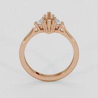 18K Rose Gold Three Stone Ring Setting Image
