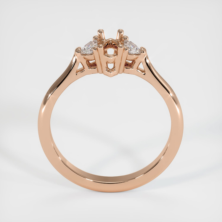 18K Rose Gold Three Stone Ring Setting