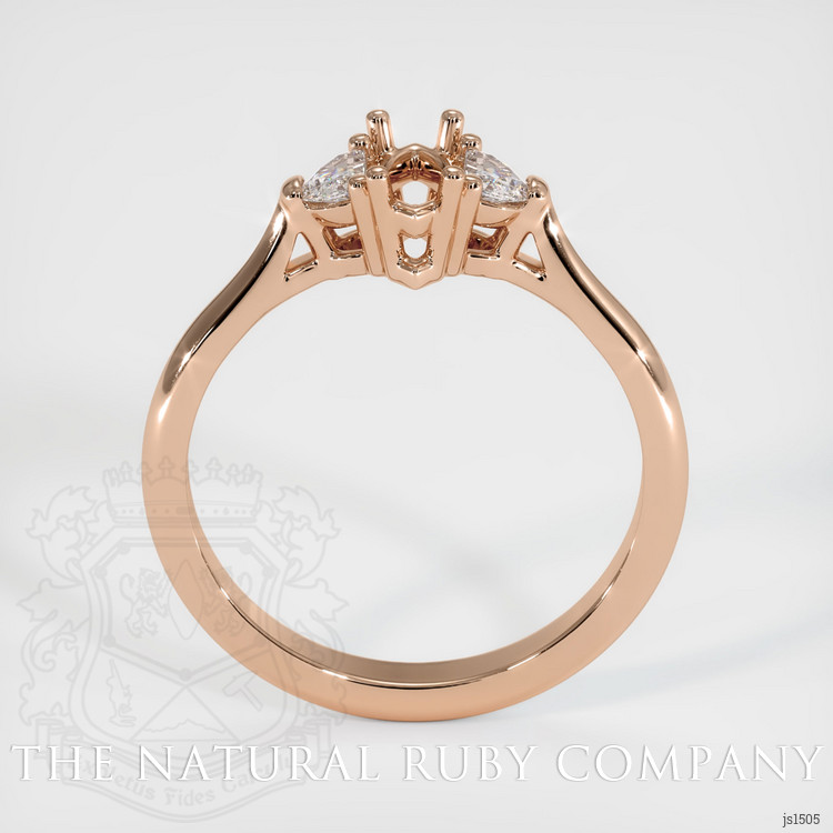 18K Rose Gold Three Stone Ring Setting
