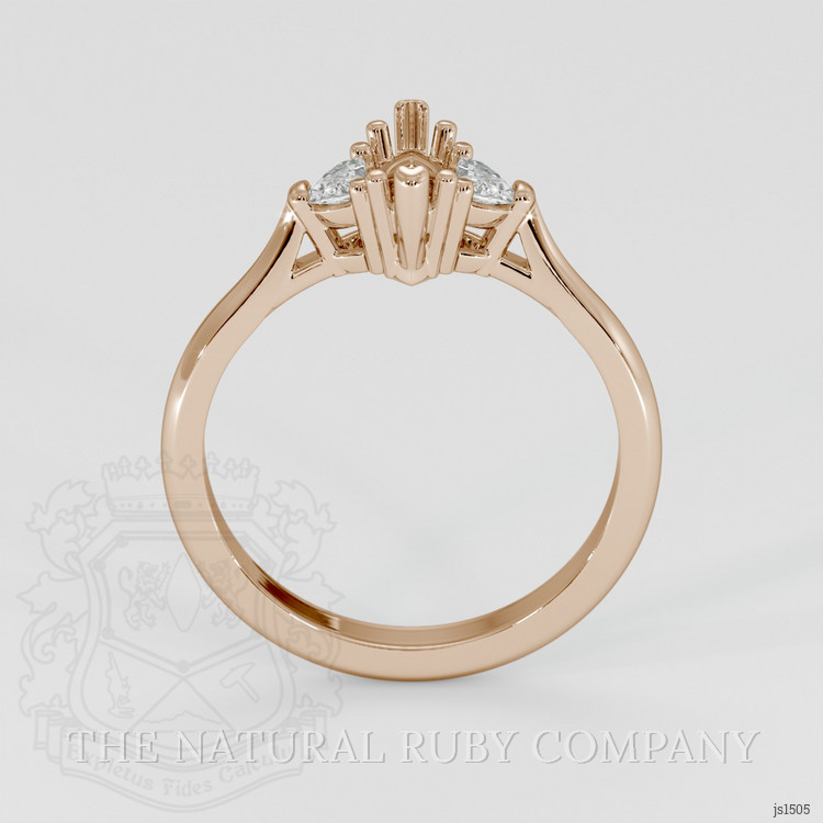18K Rose Gold Three Stone Ring Setting