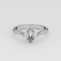 10K White Gold Three Stone Ring Setting Image