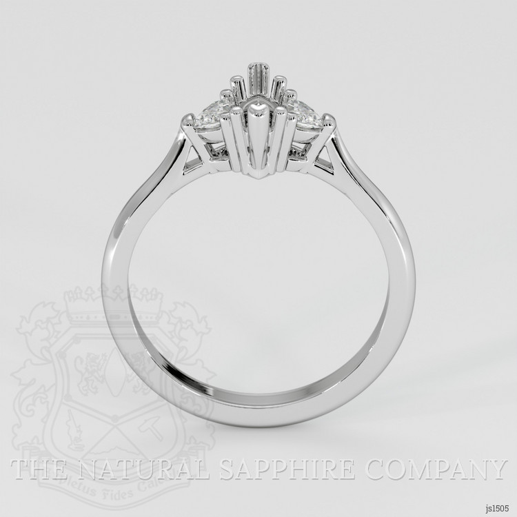 10K White Gold Three Stone Ring Setting