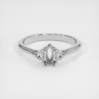 14K White Gold Three Stone Ring Setting Image