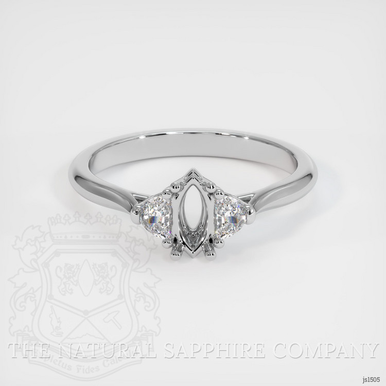 18K White Gold Three Stone Ring Setting