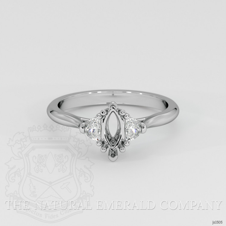 18K White Gold Three Stone Ring Setting