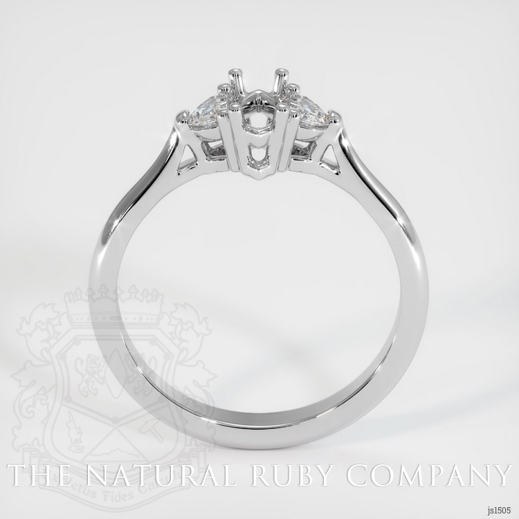 18K White Gold Three Stone Ring Setting