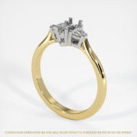 14K White & Yellow Three Stone Ring Setting Video