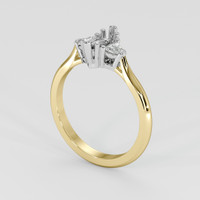 14K White & Yellow Three Stone Ring Setting Image