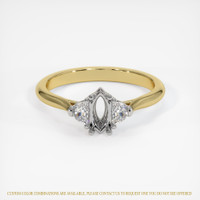 14K White & Yellow Three Stone Ring Setting Image
