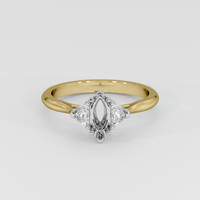 14K White & Yellow Three Stone Ring Setting Image