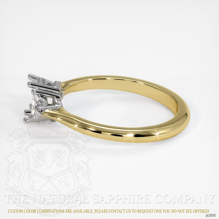 14K White & Yellow Three Stone Ring Setting