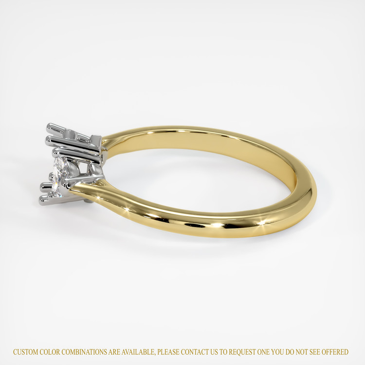 14K White & Yellow Three Stone Ring Setting