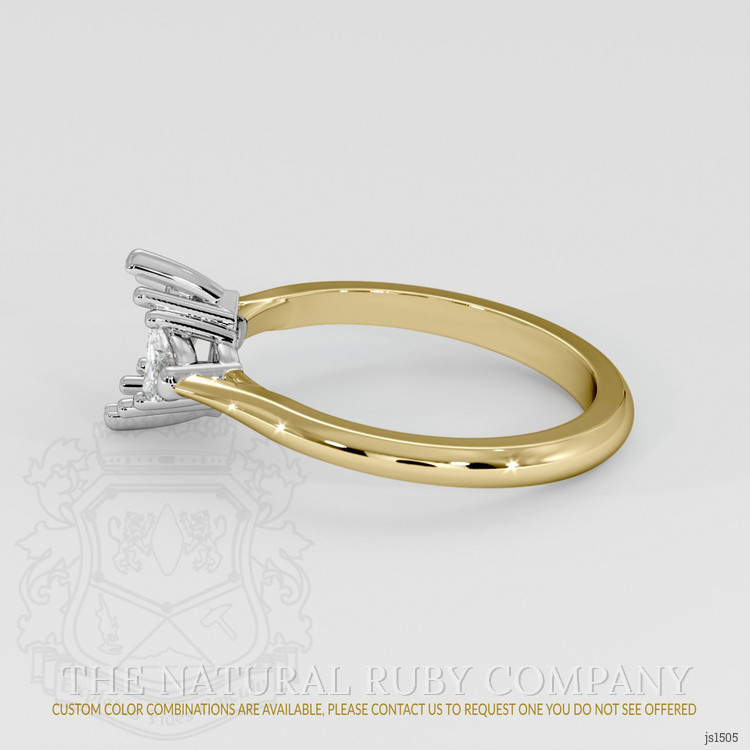 14K White & Yellow Three Stone Ring Setting