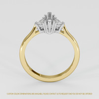 14K White & Yellow Three Stone Ring Setting Image