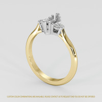 18K White & Yellow Three Stone Ring Setting Video