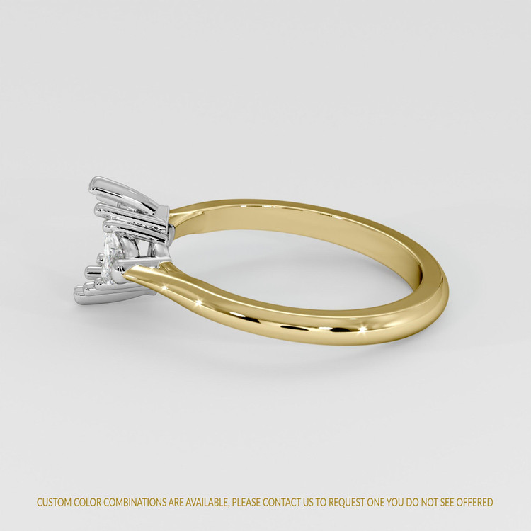 18K White & Yellow Three Stone Ring Setting