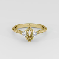 10K Yellow Gold Three Stone Ring Setting Image